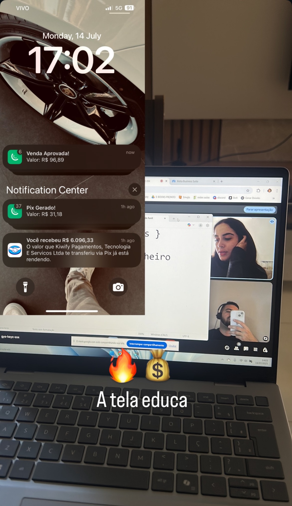Notificações de vendas aprovadas em tempo real